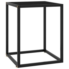 Coffee Table Black with Black Glass 40x40x50 cm