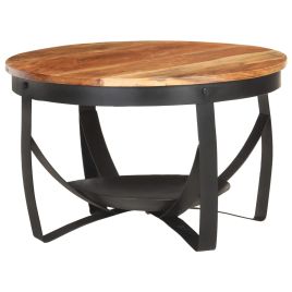 Coffee Table Ã˜68x43 cm Solid Acacia Wood