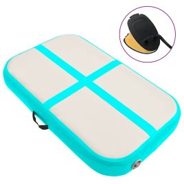 Inflatable Gymnastics Mat with Pump 60x100x15 cm PVC Green