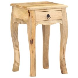 Bed Cabinet 28x28x46cm Solid Mango Wood Natural - Blais