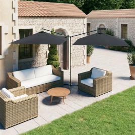 Double Parasol with Steel Pole Anthracite 600x300cm