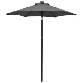 Parasol with LED Lights Anthracite 200x211 cm Aluminium