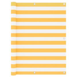Balcony Screen White and Yellow 120x500 cm Oxford Fabric
