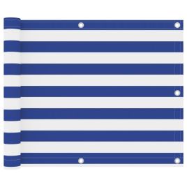 Balcony Screen White and Blue 75x300 cm Oxford Fabric