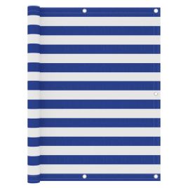 Balcony Screen White and Blue 120x400 cm Oxford Fabric