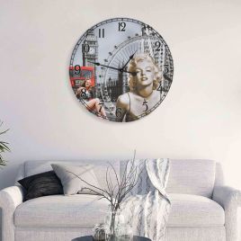 Vintage Wall Clock Marilyn Monroe 60cm