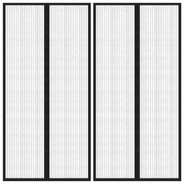 Insect Door Curtains 2 Pcs with Magnet Blocks Black 220x100cm