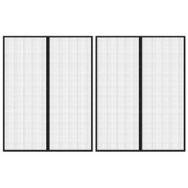 Insect Door Curtains 2 Pcs with Magnet Blocks Black 230x160cm