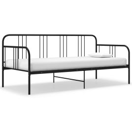 Sofa Bed Frame Black Metal 90x200 cm