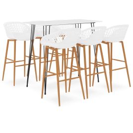 7 Piece Bar Set White