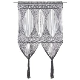 Macrame Curtain Anthracite 140x240 cm Cotton