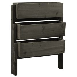 Garden Folding Planter Grey 60x14x75 cm Solid Firwood