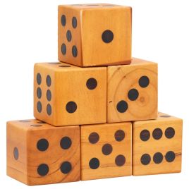 Giant Yard Dice Set 6 pcs Solid Pinewood