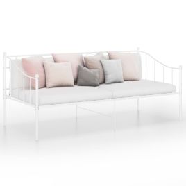 Sofa Bed Frame White Metal 90x200 cm