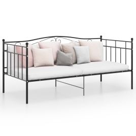 Sofa Bed Frame Black Metal 90x200 cm