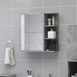 Bathroom Mirror Cabinet Concrete Grey 62.5x20.5x64 cm Engineered Wood