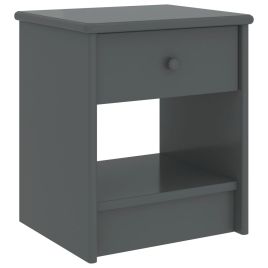Bedside Cabinet Dark Grey 35x30x40cm Solid Pinewood - Juge