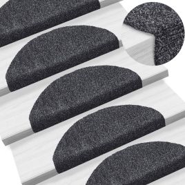 Self-adhesive Stair Mats 5 Pcs Dark Grey 65x21x4cm Needle Punch
