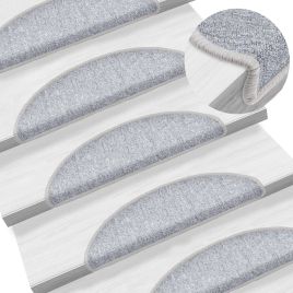 Stair Mats 10 pcs 56x17x3 cm Light Grey