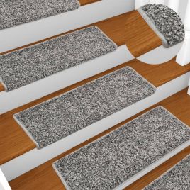 Stair Mats 10 Pieces 65x21x4 cm Grey Rectangular Edge