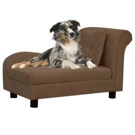 Dog Sofa with Pillow Brown 83x44x44 cm Plush