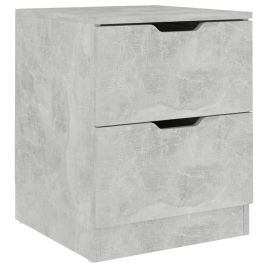 Bedside Cabinet Concrete Grey 40x40x50cm Engineered Wood - Mabei