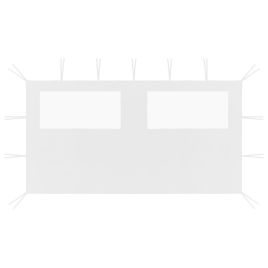 Gazebo Sidewall with Windows 4x2 m White