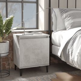 Bed Cabinets with Metal Legs 2 pcs Concrete Grey 40x30x50cm - Iron