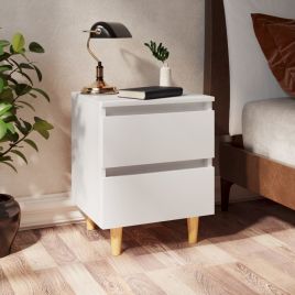Bed Cabinets with Solid Pinewood Legs 2 pcs White 40x35x50cm