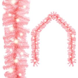Geile Christmas Garland with LED Lights 5 m Pink