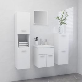 Bathroom Furniture Set White Chipboard