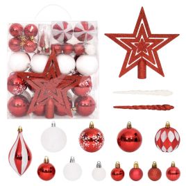 Briet 64 Piece Christmas Bauble Set Red and White