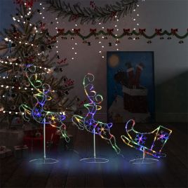 Briet Acrylic Flying Reindeer Sleigh 260x21x87cm Colourful