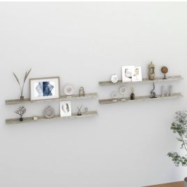 Wall Shelves 4 pcs Concrete Grey 115x9x3 cm
