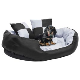 Reversible & Washable Dog Cushion Grey and Black 85x70x20 cm