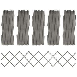 Trellis Fences 5 pcs Grey Solid Firwood 180x30 cm