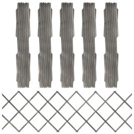 Trellis Fences 5 pcs Grey Solid Firwood 180x60 cm