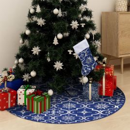 Chena Luxury Christmas Tree Skirt Sock Blue 122cm Fabric