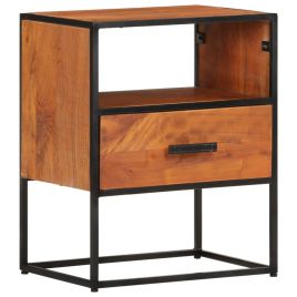 Bed Cabinet 40x30x50cm Solid Acacia Wood Honey Finish - Ruhao