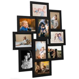 Collage Photo Frame for 10x(13x18 cm) Picture Black MDF