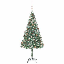Artificial Pre-lit Christmas Tree with Ball Set Pinecones 180 cm
