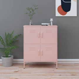 Storage Cabinet Pink 80x35x101.5 cm Steel