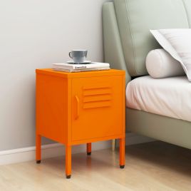 Nightstand Orange 35x35x51cm Steel - Qiwen