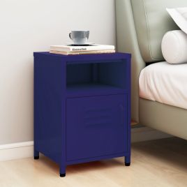 Nightstand Navy Blue 35x35x51cm Steel - Rouen