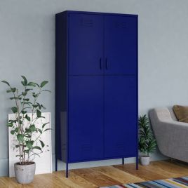 Wardrobe Navy Blue 90x50x180cm Steel