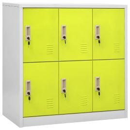 Locker Cabinet Light Grey and Green 90x45x92.5 cm Steel