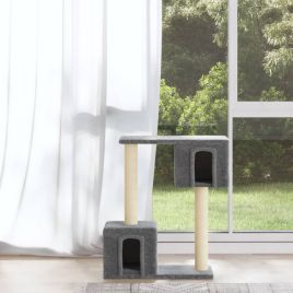 Cat Tree with Sisal Scratching Posts Light Grey 60 cm