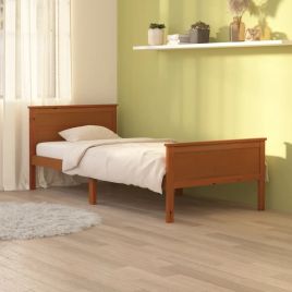 Bed Frame Honey Brown Solid Wood Pine 100x200 cm