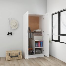 Wardrobe White 82.5x51.5x180cm Engineered Wood