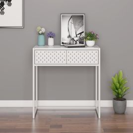 Console Table White 72x35x75 cm Steel